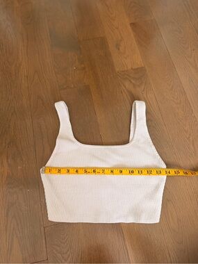 Babaton White Sculpt Knit Crop Top